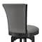 Armen Living Raleigh 26" Counter Height Swivel Barstool in Black Finish and Gray Faux Leather LCRABASIBLGR26 - alternate 6